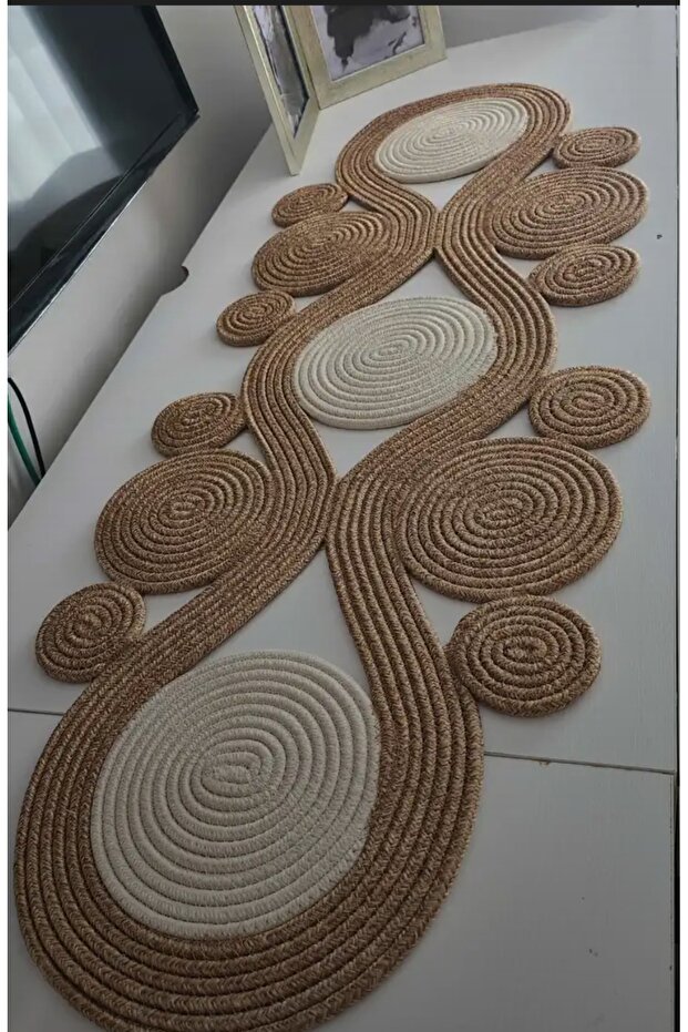 Jute Straw Black Beige 40X110 cm Runner American Service Set Dowry Gift