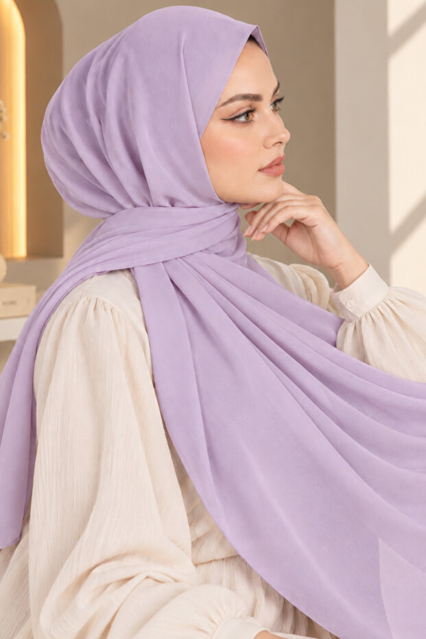 Crepe Chiffon Shawl Lilac – for Light, Comfortable, Stylish Daily and Special Occasion Combinations