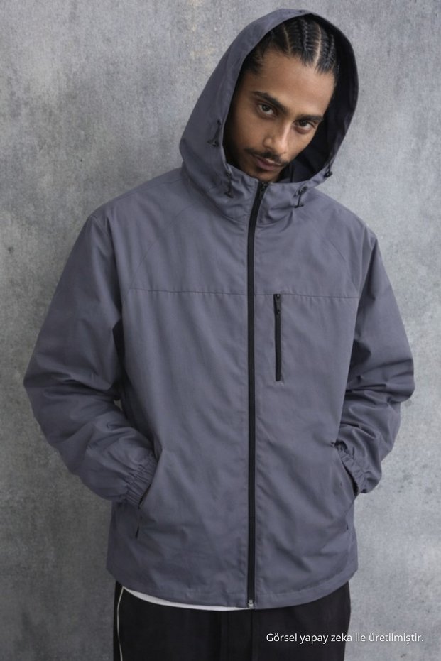 Men's Premium Comfort Oversize Smoked Raincoat & Windbreaker