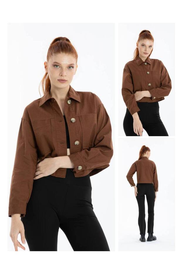 Crop ceket