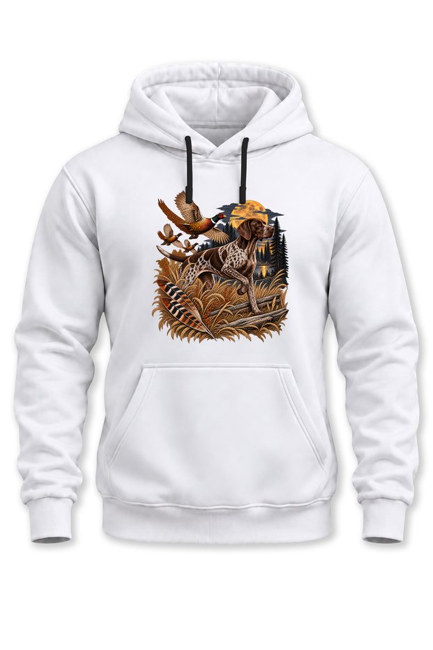 German Shorthaired Pointer Hunting Dog Printed Unisex Hooded Sweatshirt – Pheasant Hunting Hoodie