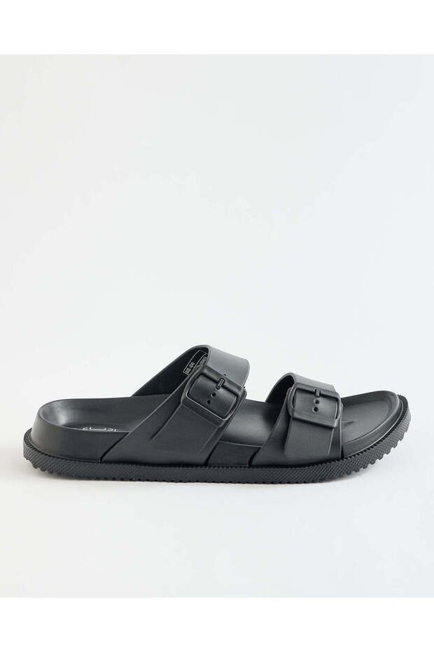 Women Black Molded Slide