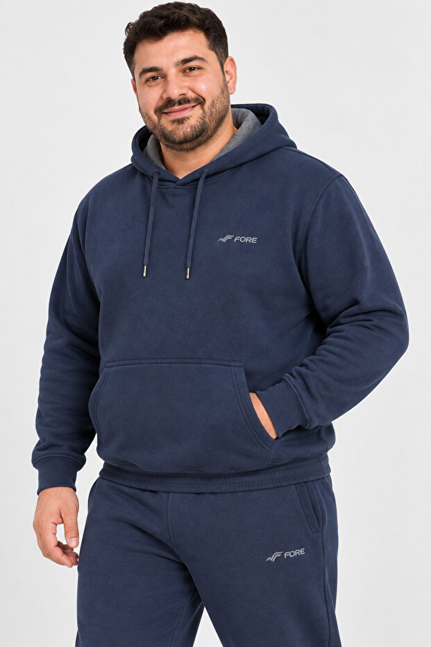 Men's Hooded 3 Thread Raster Hooded Oversized Tracksuit Set