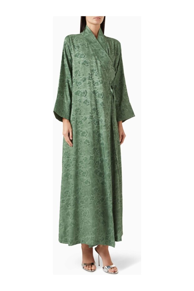 Stylish and Comfortable Abaya High Collar Tie Detail Long Sleeve Viscose Models
