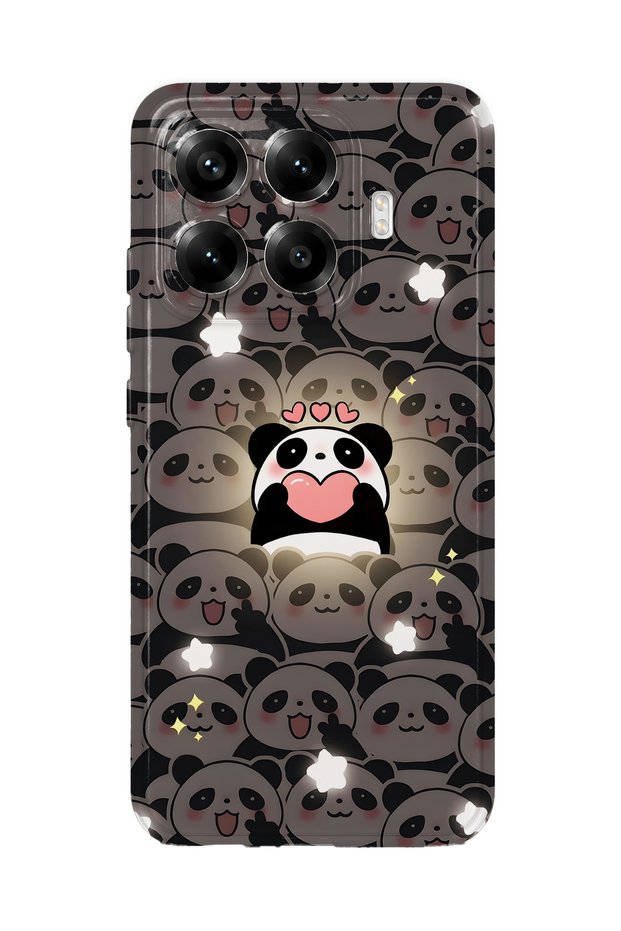 Xiaomi 17t Pro Compatible Cute Panda Pattern Transparent Phone Case