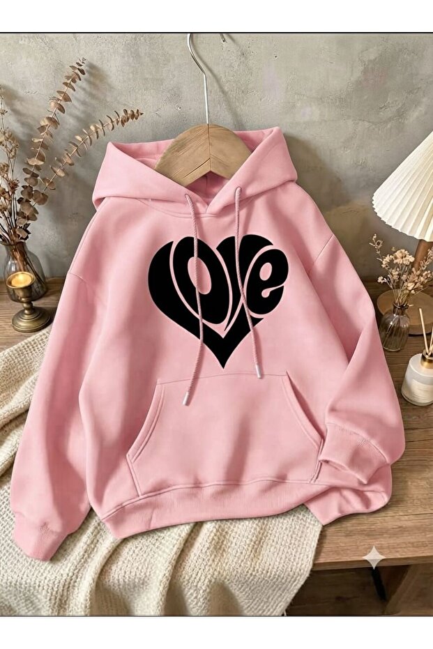Mooda 3 Threaded Unisex Oversize Hooded Sweatshirt