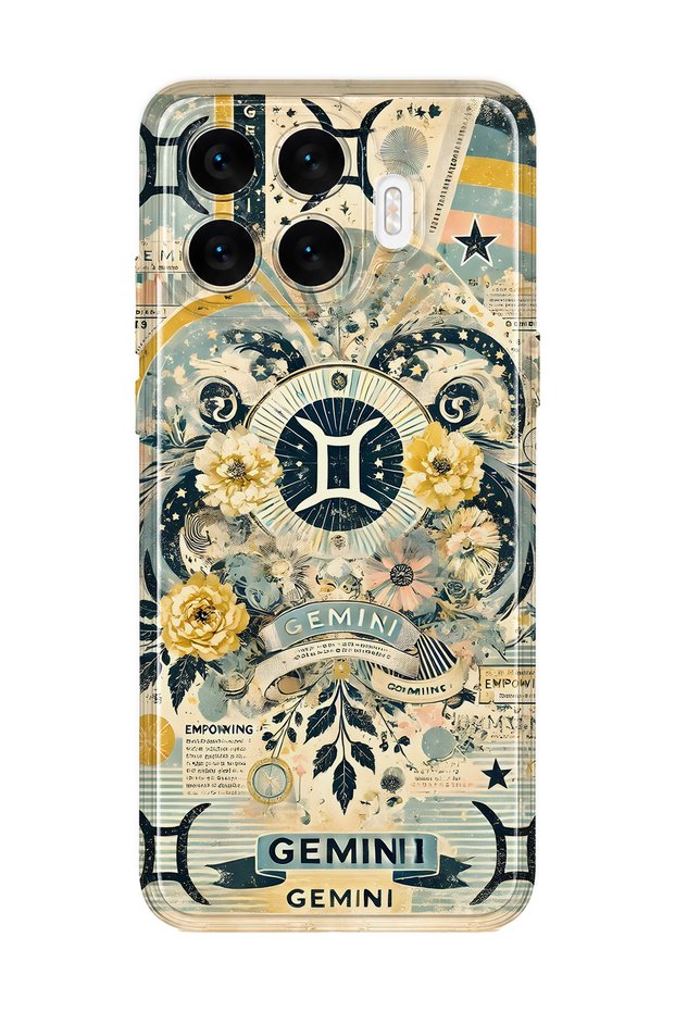 Xiaomi 17t Compatible Gemini Zodiac Sign Patterned Transparent Phone Case