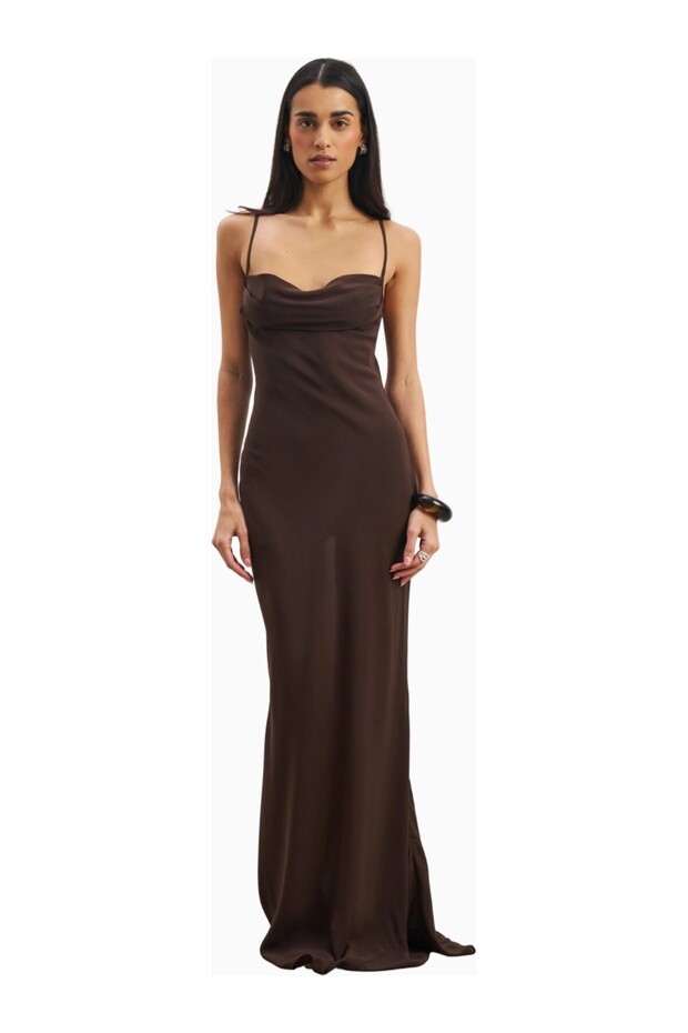 Ruched Chiffon Maxi Dress Women's Dress