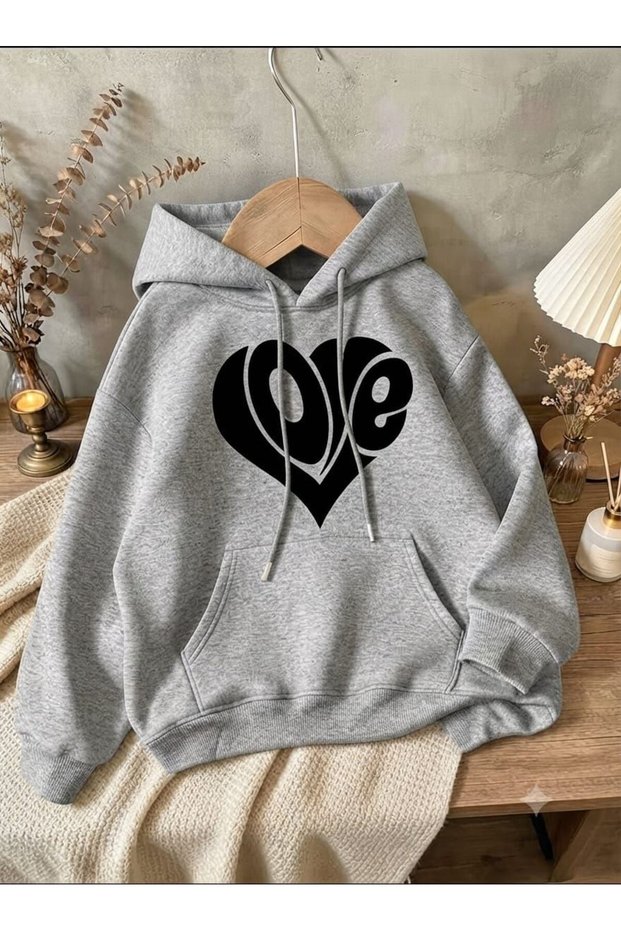 Mooda 3 Threaded Unisex Oversize Hooded Sweatshirt