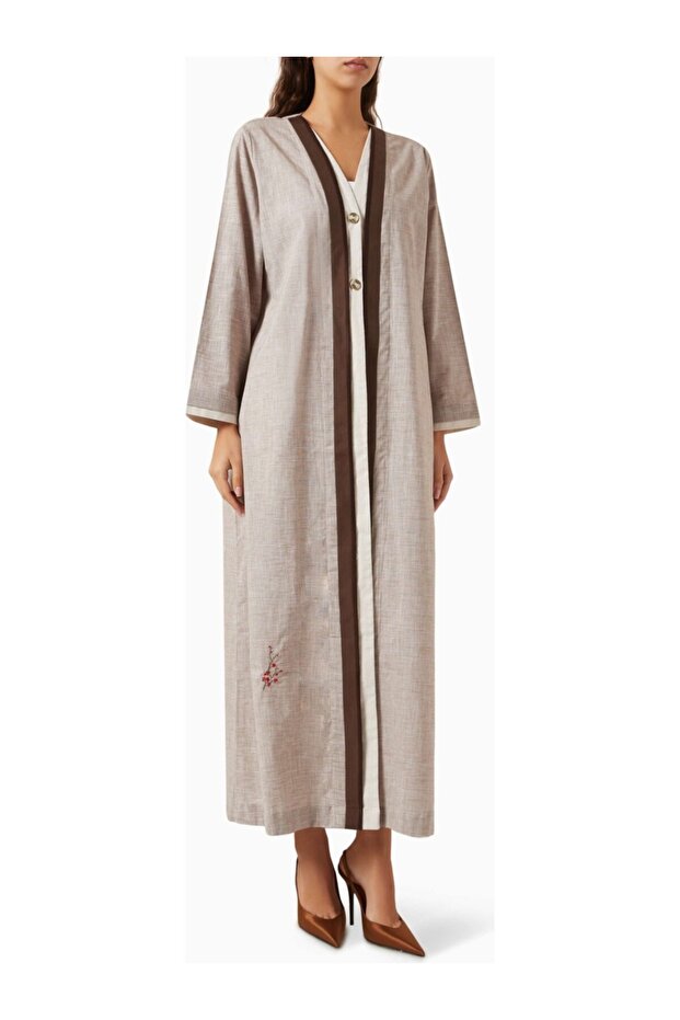 Modern and Stylish Long Sleeve Abaya Cotton Design Offers an Elegant Look