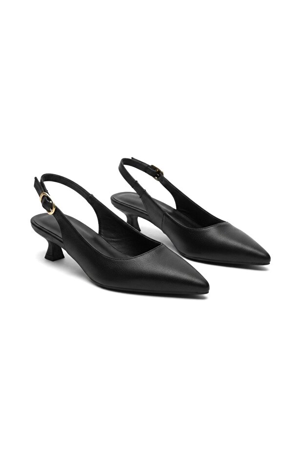 Zrct3 - Short Nut Heeled Pointed Toe Women's Shoes 4 cm Black