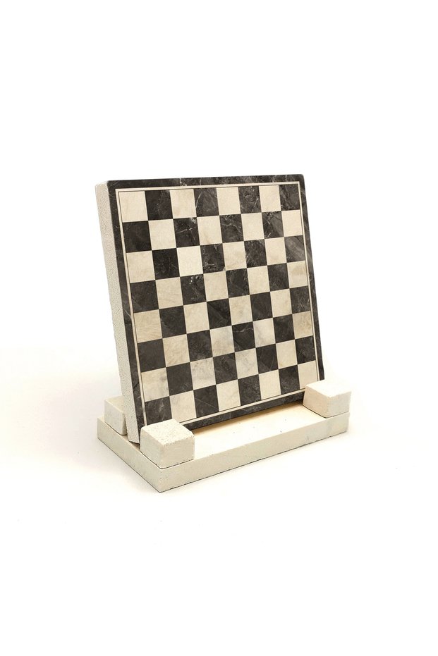 Chess Board Printed Natural Stone Tabletop 10X10 1G-Chess2