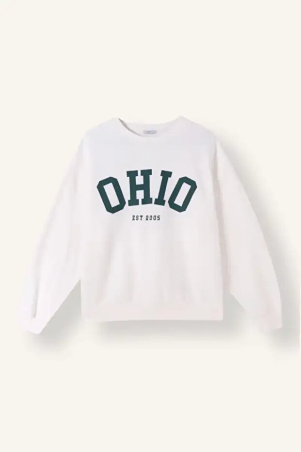 100% Cotton Oversize Crew Neck Printed Sweatshirt I7510Ax26Au