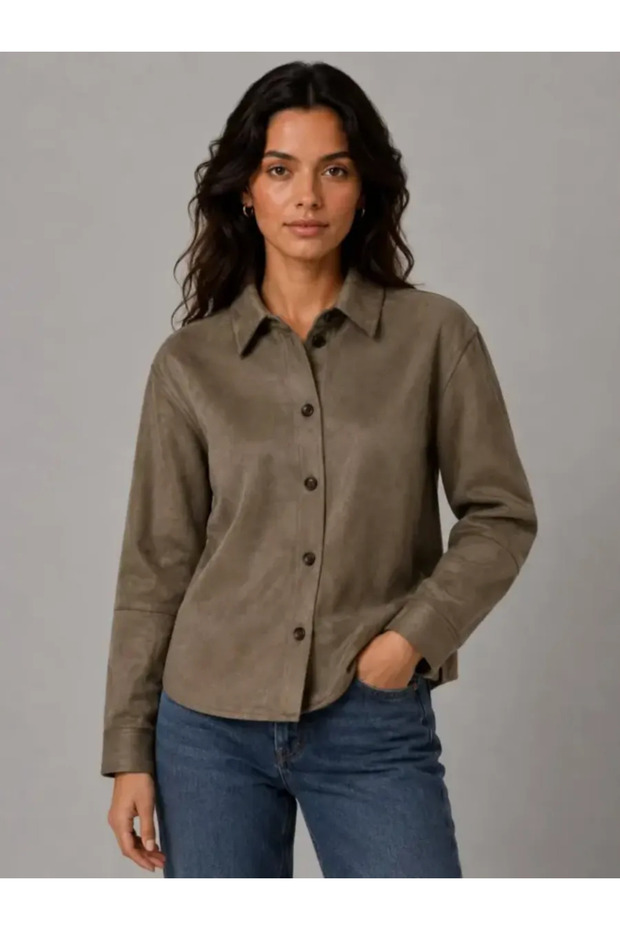 Onlındı-Mıra L/S Faux Suede Shirt Cc Pnt Women's Shirt 15376860