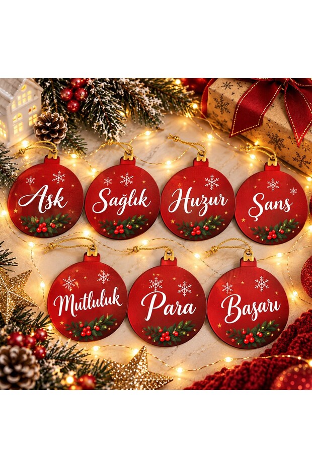 Christmas Ornaments, Pine Tree Decoration, Christmas Tree Decoration Led Light, 7 Beautiful Wishes