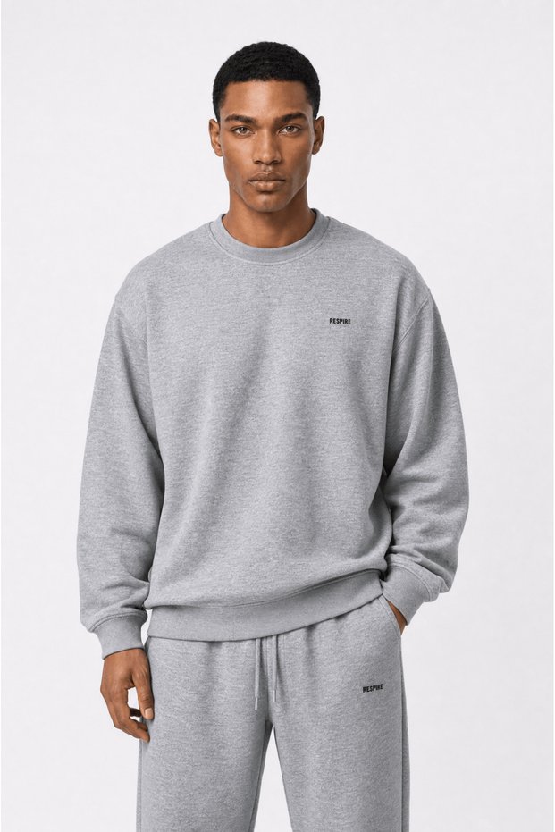 Men's Basic Oversize Sweatshirt Gray Melange