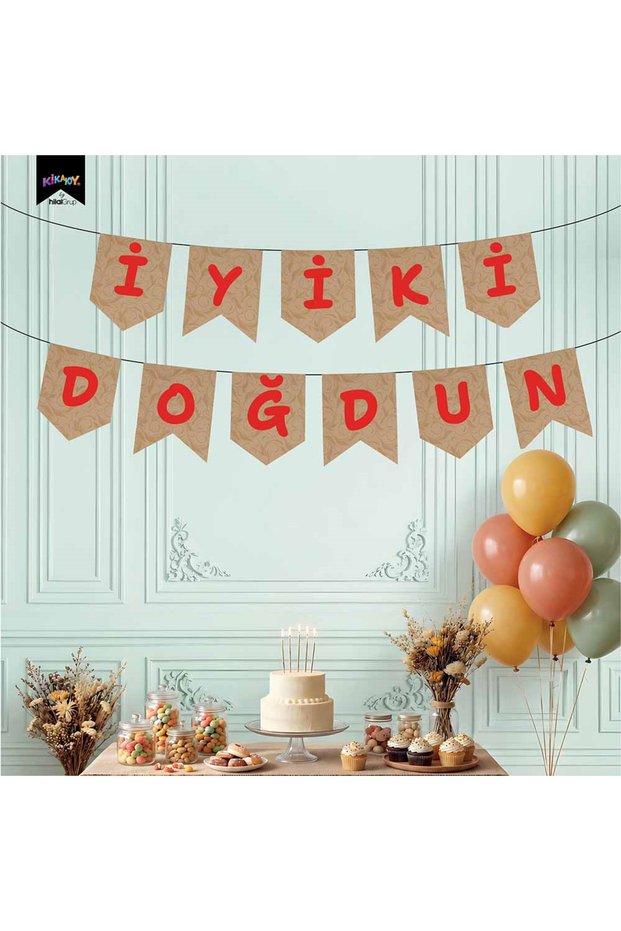 Happy Birthday Letter Banner - Kraft Red