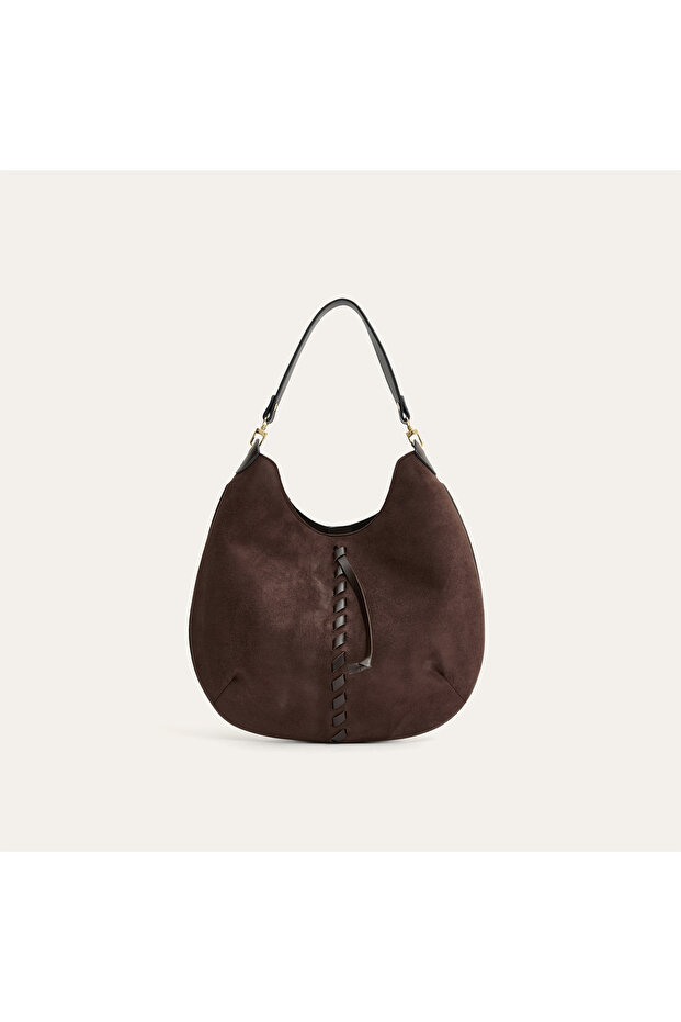 Women's Brown Cross Braided Handbag
