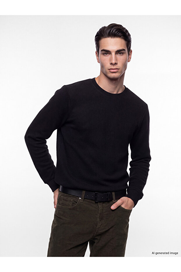 Rmz Gi̇yi̇m Farkiyla Zero Roba Collar Men's Thick Sweatshirt
