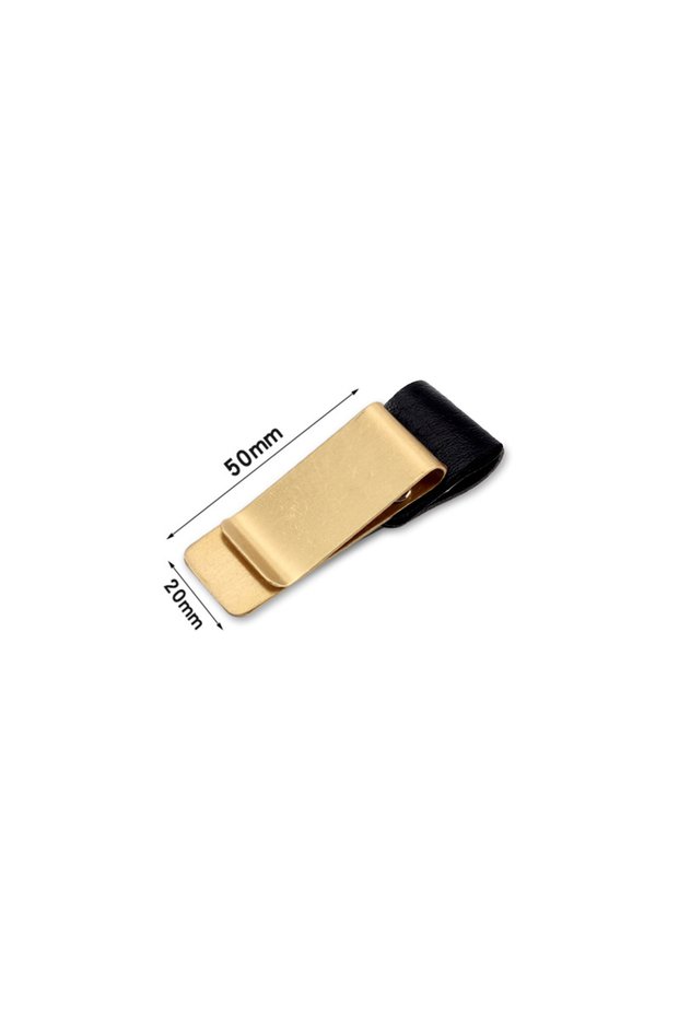 Golden and black STONEGO Handmade Leather Brass Stainless Steel Pen Holder Clip Journal Notebook Pap