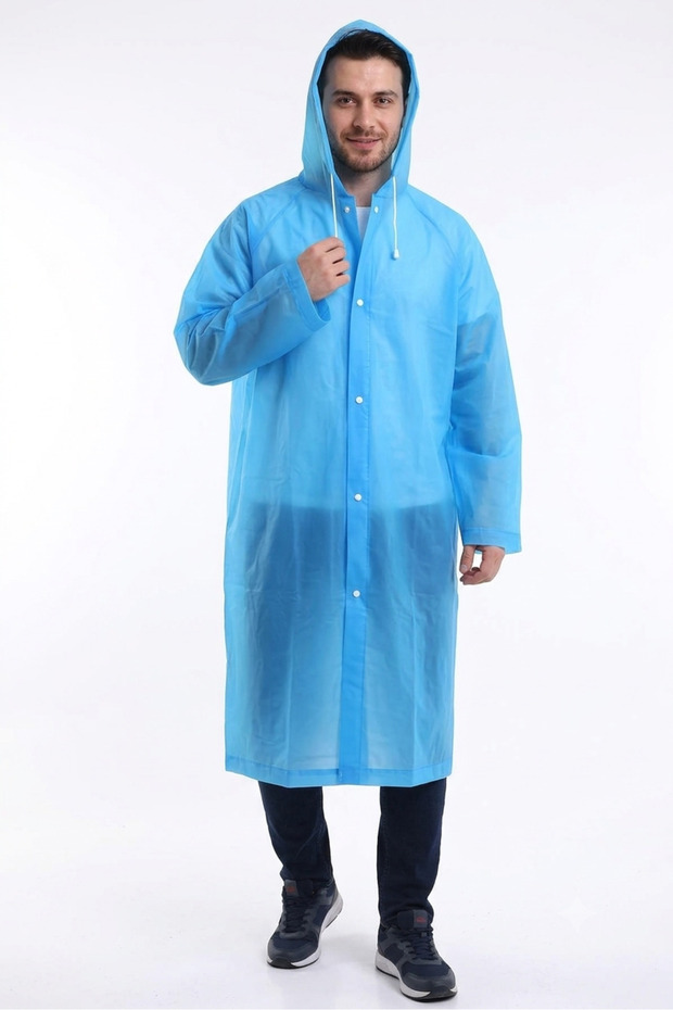 Women's Men's Raincoat Hooded Snap Fastener Eva Water Windproof Raincoat