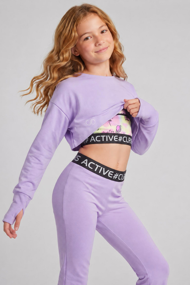 Flow Finger-Interlocking Crop Sweatshirt
