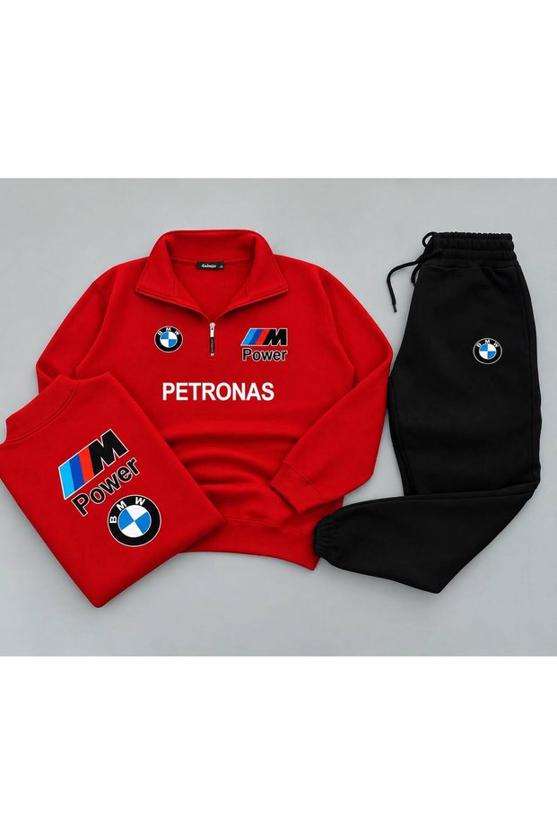 Petronas Printed Bmw m Power Fleece Tracksuit Set – Unisex 2-Strand Quality Sports Combination
