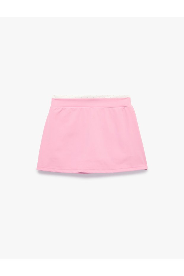 High Waist Belt Detailed Comfortable Fit Mini Sports Shorts Skirt