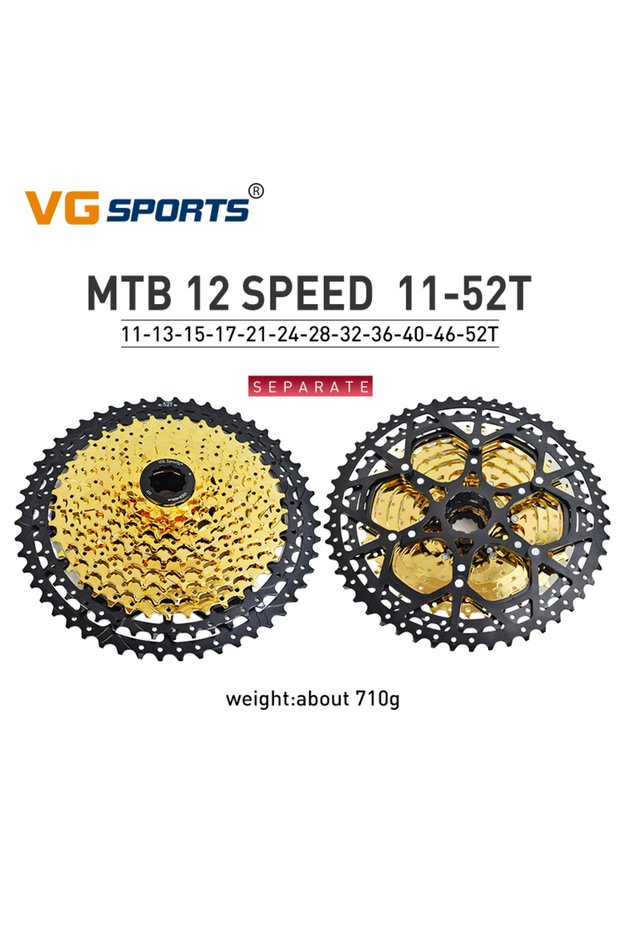 1pc 12s 52t gold VG SPORTS 8 9 10 11 12 Speed Velocidade Mountain Bike Separate Cassette Freewheel B
