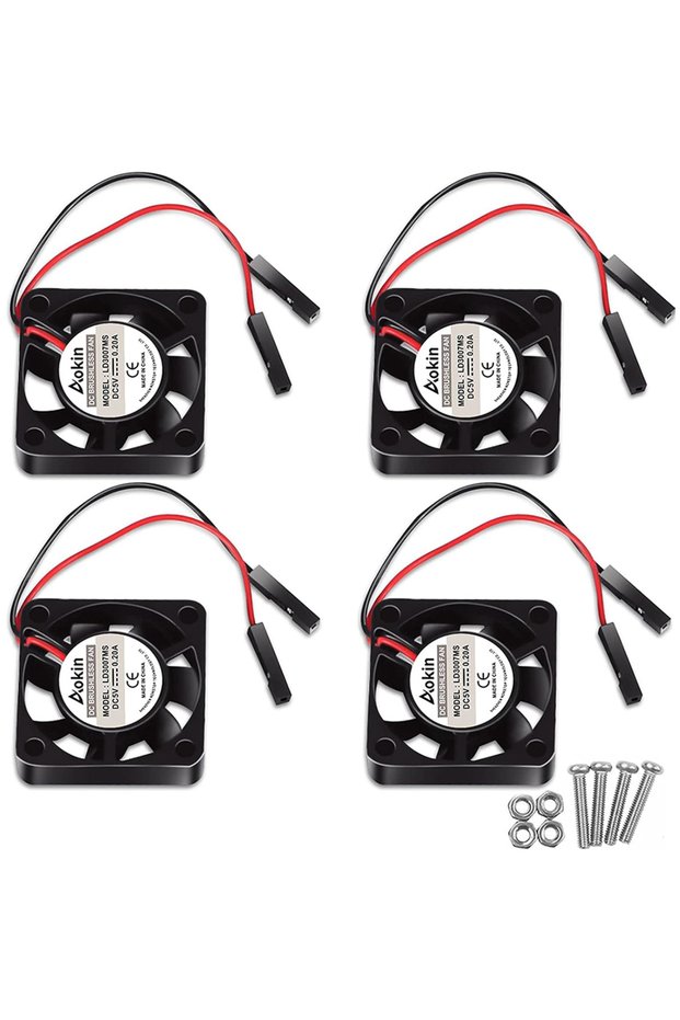 4pcs 4Pcs 3007 Fan for Raspberry Pi 5 Cooler Pi Brushless Cooling Case Fan 30MM 1.18in 3.3V 5V DC Qu
