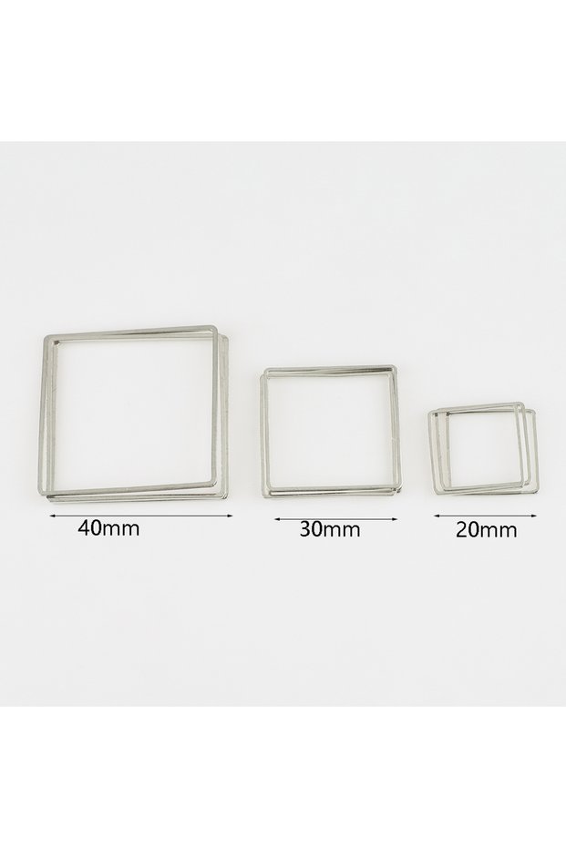 L Square Silver 20Pcs Gold Silver Hollow Frame Bezel Charms Pendants Geometric Connectors for Jewelr