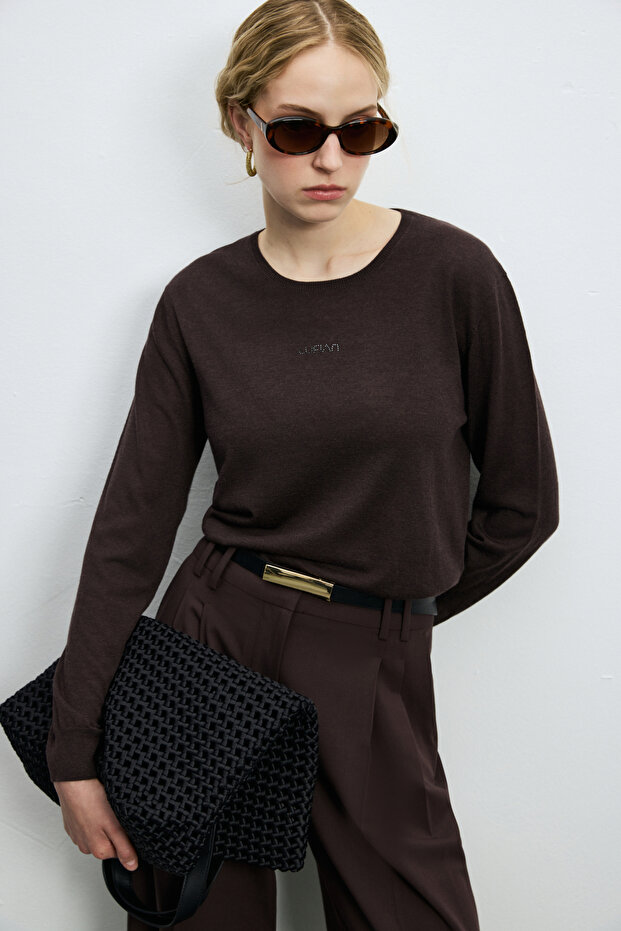 Lıa Women's Sweater Dark Brown