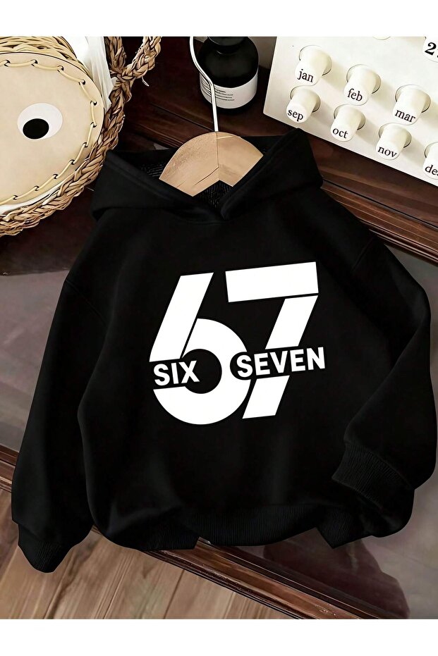 67 Basketball Printed Premium Hooded Sweatshirt for Kids