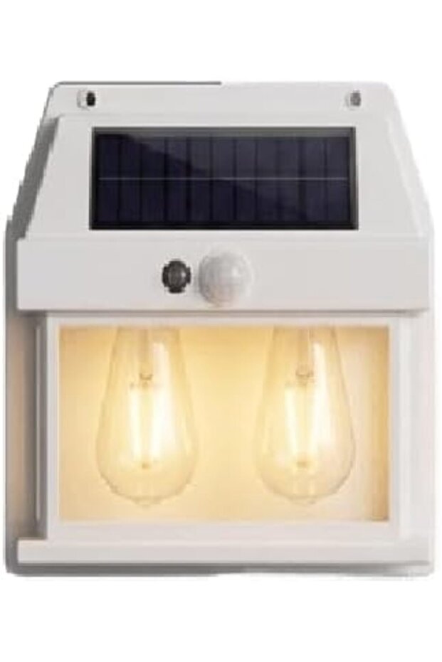Solar Interaction Wall Lamp BK-888-2 with Motion Sensor Wireless Control, Rechargeable Battery, Weatherproof Design, Dual LED Bulbs, Outdoor Use