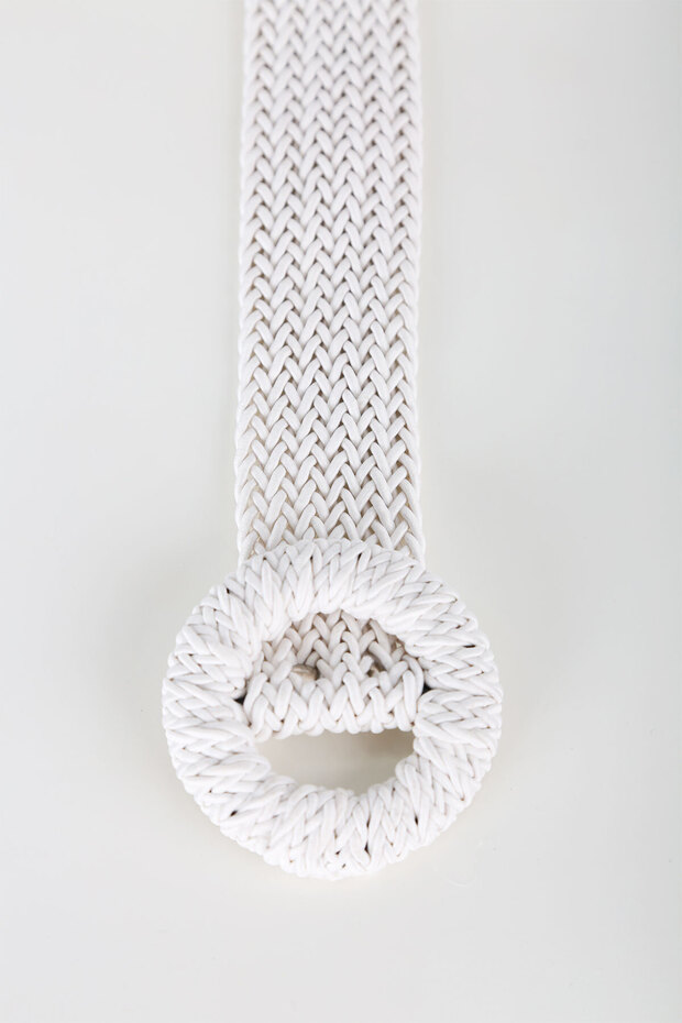 01026 Woven Belt - White
