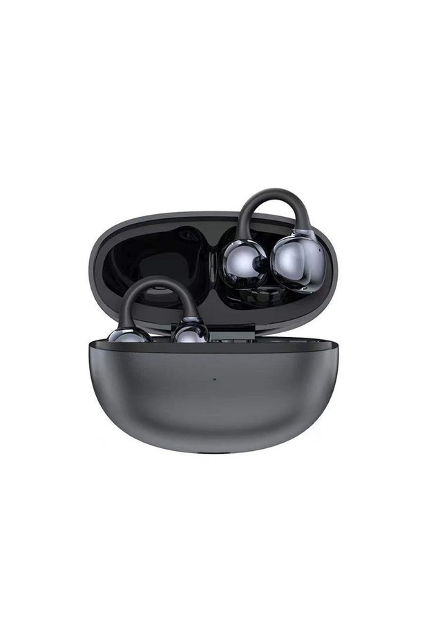 BC03 Open Ear Wireless Earbuds Bluetooth 6.0 Stereo Earphones with Touch Sensor, High Bass Sound Effect, Independent Left & Right Use, 4.5H Music Playback and Type-C Charging Case Black