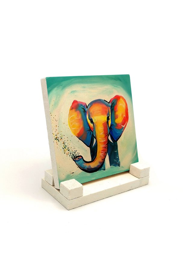 Elephant Printed Natural Stone Tabletop 10X10 1G-Fil2