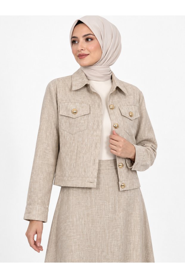 Linen Skirt - Jacket Set Lined