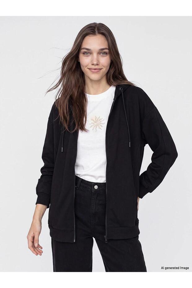 Hooded Soft Touch Women's Zippered Sweatshirt (W6)
