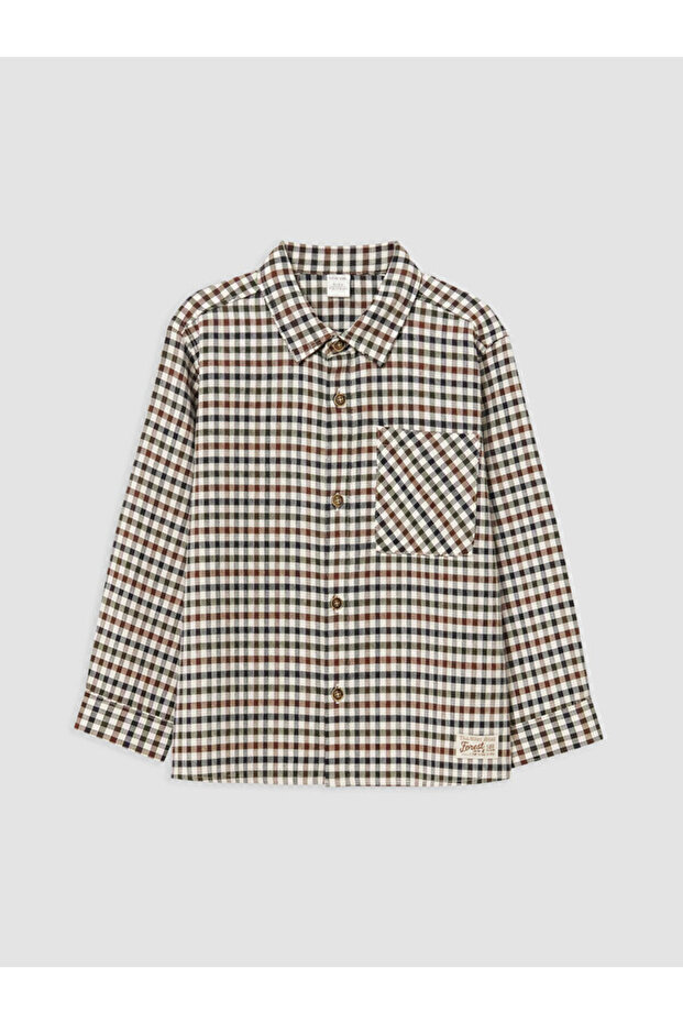 Sparkling Choices from Shining Store Checkered Embroidered Boys' Shirt