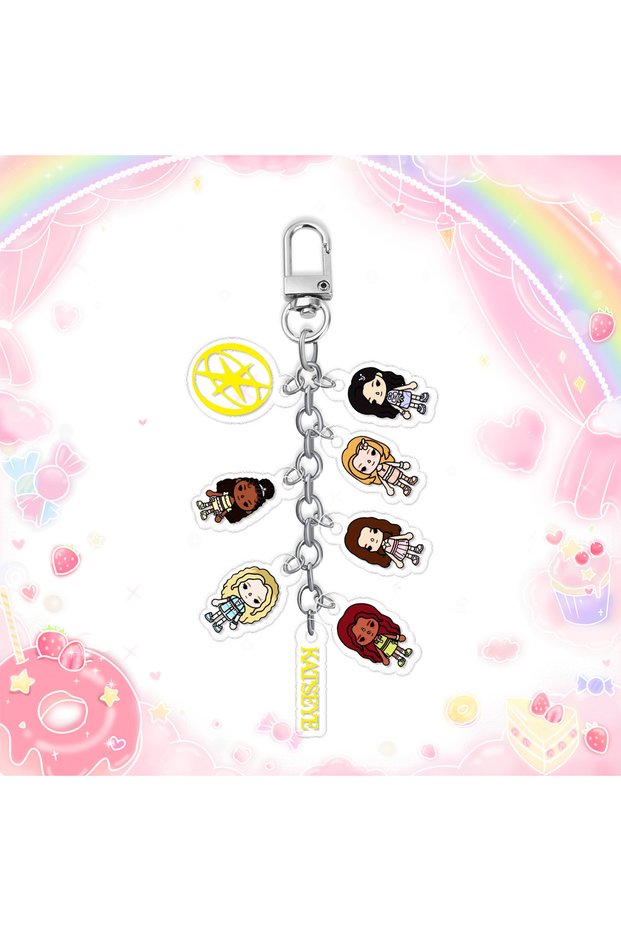 Y301-188-KATSEYE KATSEYE Acrylic Keychain Kpop Girl Group Merch Bag Pendant Cute Key Chain Purse Cha