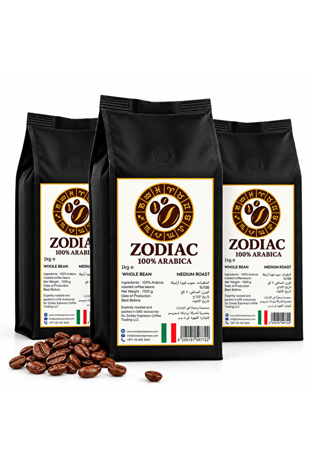 Coffee beans 3kg - 100% Arabica Whole Bean, Medium Roast, Italian Roasted Espresso Beans