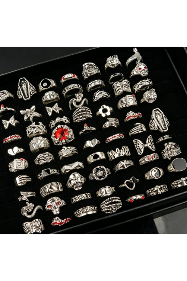 17-21mm 10pieces Mix Style 10/20/30/50pcs/Lot Fashion Vintage Punk Skeleton Spider Joker Finger Ring