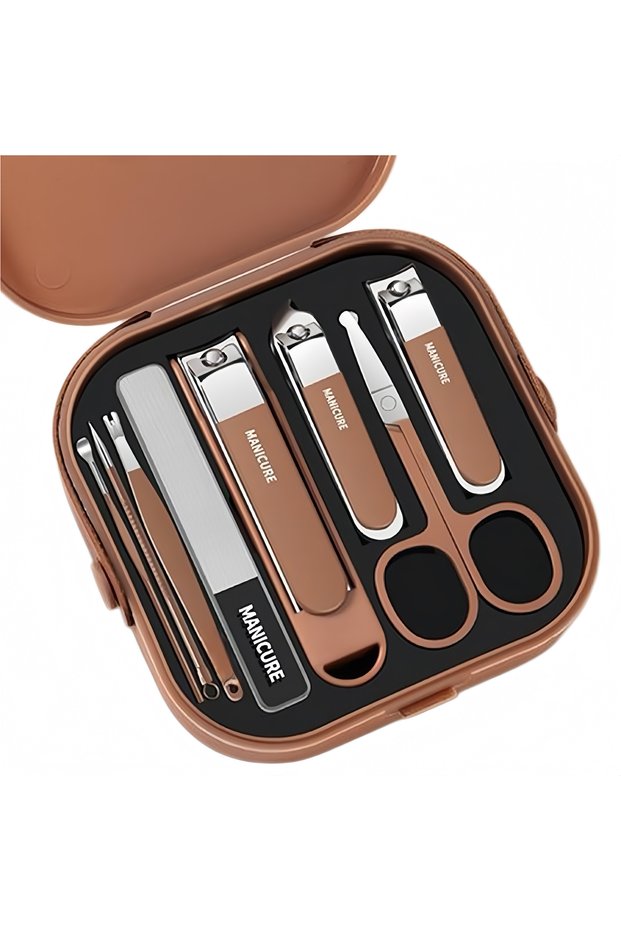 Chocolate Anti Splash Nail Clipper Set for Home Use, Exquisite Nail Clipper Carrying Box, High-End N