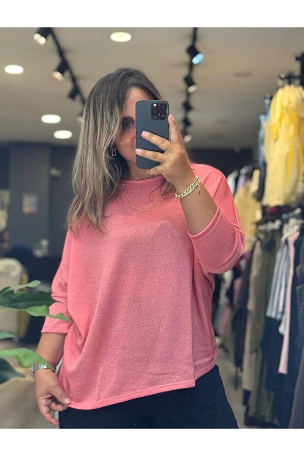 Metallic Textured Relaxed Fit Blouse