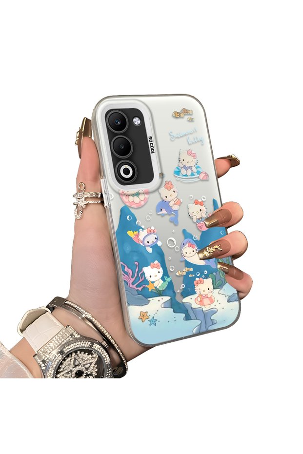 Oppo A5 4G/5G Compatible Submarine World Cartoon Cat Printed Phone Case Shock Absorption