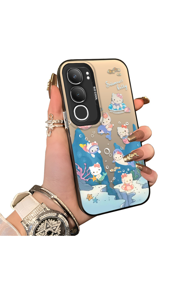 Vivo Y29 5g Compatible Submarine World Cartoon Cat Printed Phone Case Shock Absorption