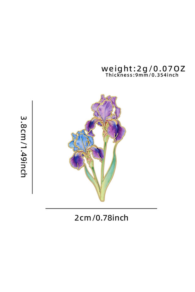 Style 4 Elegant Botanical Enamel Flower Pins, Assorted Plant Lapel Brooches, Nature Badges for Cloth
