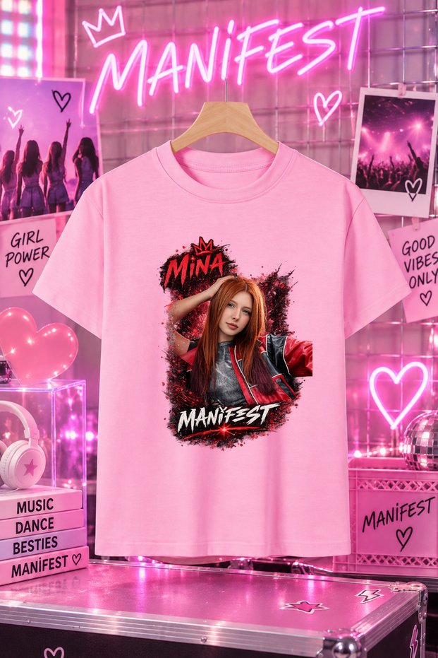 Manifest Printed Cotton Combed Pink T-Shirt T-Shirt