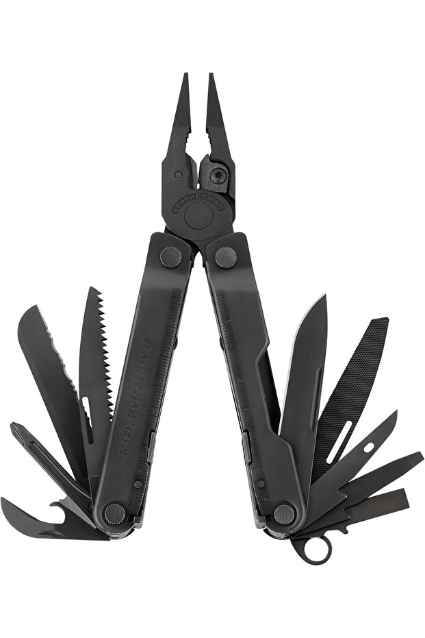 Rebar Multi-Tool - 17 All-Tools for DIY & Camping, Black Stainless Steel, Black